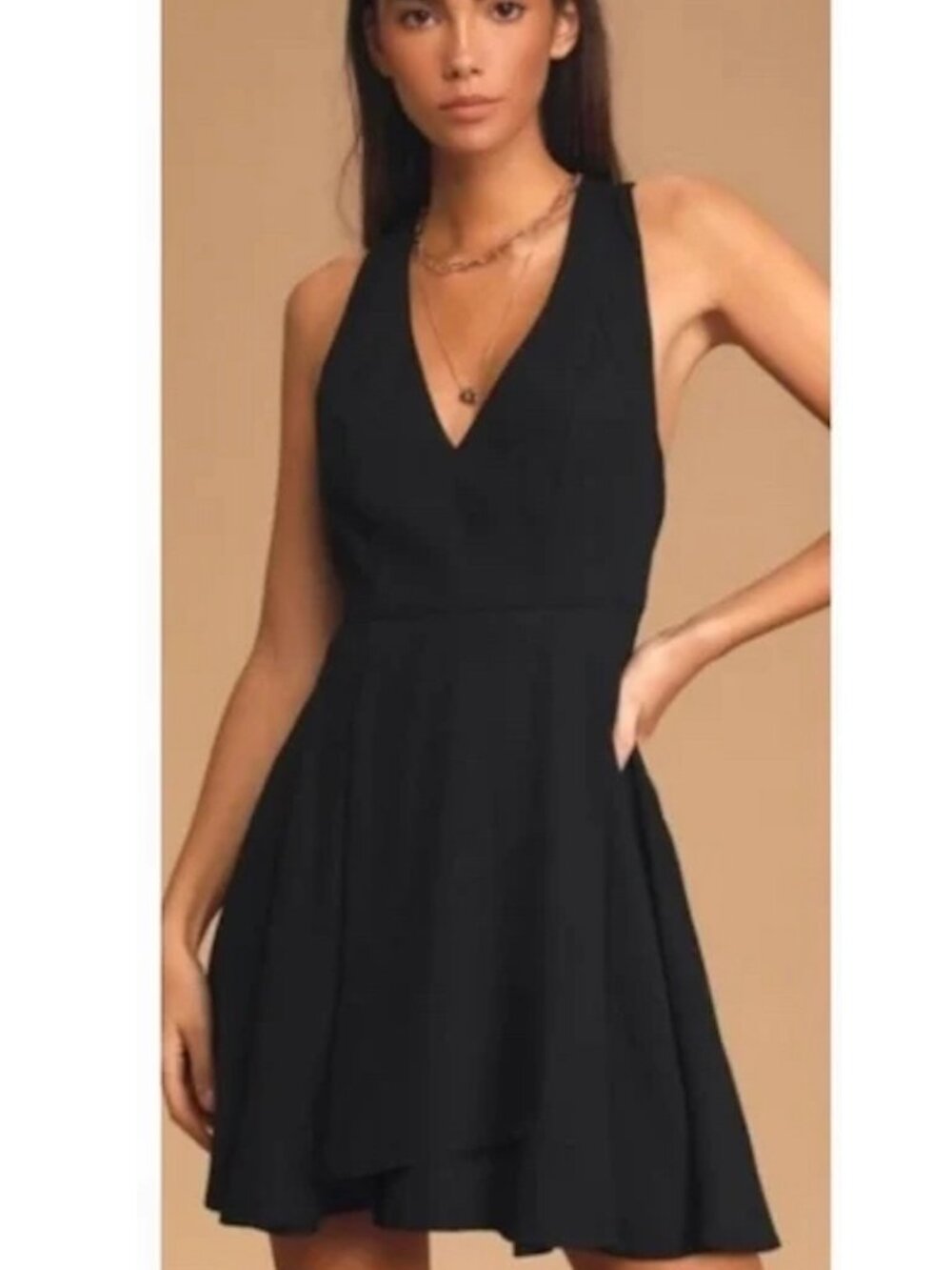 Lulus NWT Sleeveless Fit and Flare Little Black Dress Womens Size S